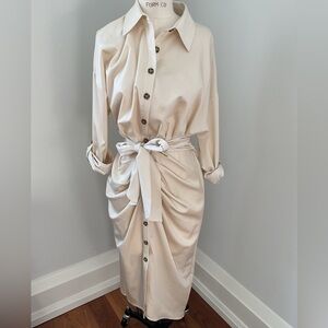 ANTONIO MELANI Cream Long Sleeve Dress